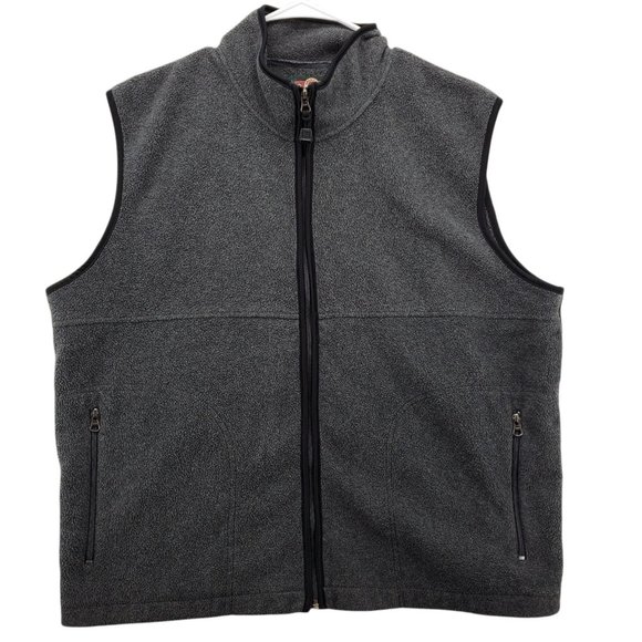 AMERICAN OUTPOST Vest Men's Full Zip Mock Neck Fleece Sleeveless Gray Large - Picture 1 of 10